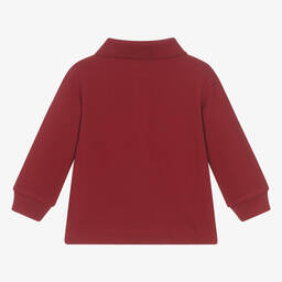 Ralph Lauren-توب بولو قطن بيكيه لون أحمر داكن للمواليد | Childrensalon Outlet