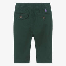 Ralph Lauren-Baby Boys Green Cotton Chino Trousers | Childrensalon Outlet