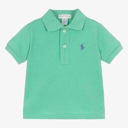 Ralph Lauren-Baby Boys Green Cotton Polo Shirt | Childrensalon Outlet