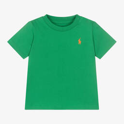 Ralph Lauren-Baby Boys Green Cotton T-Shirt | Childrensalon Outlet