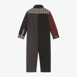 Ralph Lauren-أوفرول رومبر قطن بوبلين لون كحلي وأحمر للمواليد | Childrensalon Outlet