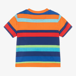 رالف لورين-تيشيرت قطن مقلم لون برتقالي للمواليد | Childrensalon Outlet