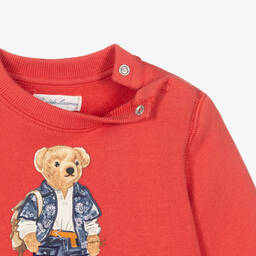 Ralph Lauren-Красный хлопковый свитшот с медвежонком | Childrensalon Outlet