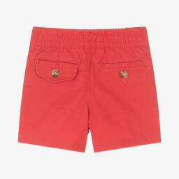 Ralph Lauren-شورت قطن تويل لون أحمر مرجاني للمواليد | Childrensalon Outlet
