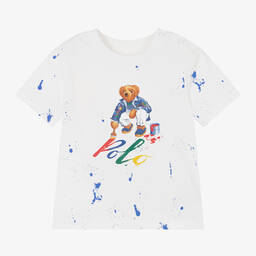 Ralph Lauren-Baby Boys White Cotton T-Shirt | Childrensalon Outlet