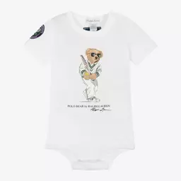 رالف لورين-تبان ويمبلدون قطن لون اوف وايت للمواليد | Childrensalon Outlet