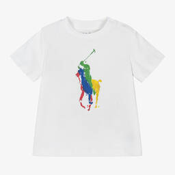 Ralph Lauren-Baby Boys White Pony Cotton T-Shirt | Childrensalon Outlet