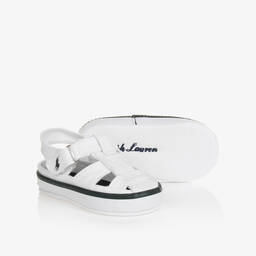 رالف لورين-صندل كانفاس لون أبيض لمرحلة قبل المشي | Childrensalon Outlet