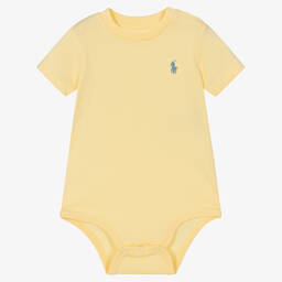 Ralph Lauren-Baby Boys Yellow Logo Bodyvest | Childrensalon Outlet
