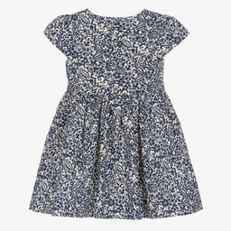 Ralph Lauren-Baby Girls Blue Cotton Floral Dress | Childrensalon Outlet