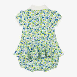 Ralph Lauren-Baby Girls Blue Floral Polo Shortie | Childrensalon Outlet