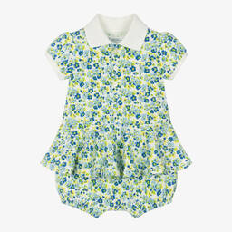 Ralph Lauren-Baby Girls Blue Floral Polo Shortie | Childrensalon Outlet