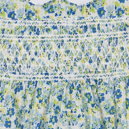 Ralph Lauren-Baby Girls Blue Floral Seersucker Dress | Childrensalon Outlet