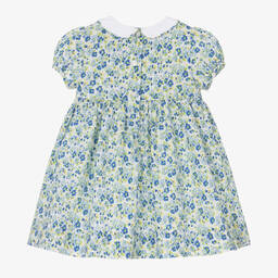 Ralph Lauren-Baby Girls Blue Floral Seersucker Dress | Childrensalon Outlet