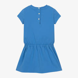 Ralph Lauren-فستان بطبعة بير قطن لون أزرق للمولودات | Childrensalon Outlet