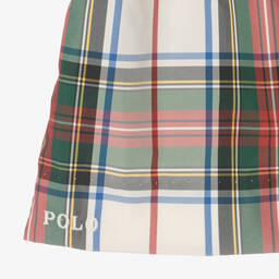 Ralph Lauren-Baby Girls Ivory & Green Tartan Dress | Childrensalon Outlet