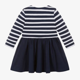 Ralph Lauren-Baby Girls Navy Blue Striped Dress | Childrensalon Outlet