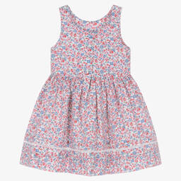 Ralph Lauren-Baby Girls Pink & Blue Floral Cotton Dress | Childrensalon Outlet