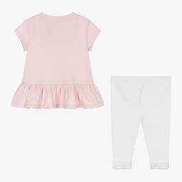 رالف لورين-طقم ليقنز قطن لون زهري للمولودات | Childrensalon Outlet