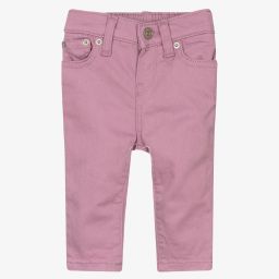 Polo Ralph Lauren-بنطلون جينز قطن دنيم أطفال بناتي لون أرجواني | Childrensalon Outlet
