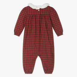رالف لورين-أوفرول رومبر قطن بوبلين كاروهات لون أحمر | Childrensalon Outlet