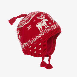 Ralph Lauren-Baby Girls Red Knitted Fair Isle Hat | Childrensalon Outlet