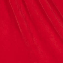 رالف لورين-فستان قطن قطيفة لون أحمر | Childrensalon Outlet