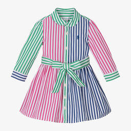 Ralph Lauren-Baby Girls Striped Cotton Shirt Dress | Childrensalon Outlet