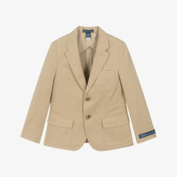 Ralph Lauren-Beige Cotton Tailored Boys Jacket | Childrensalon Outlet