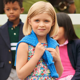 Polo Ralph Lauren-Blue Cotton Floral Dress | Childrensalon Outlet