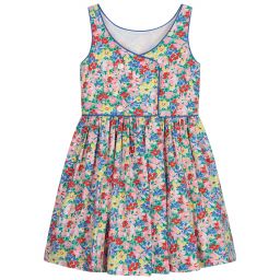 Polo Ralph Lauren-Blue Cotton Floral Dress | Childrensalon Outlet