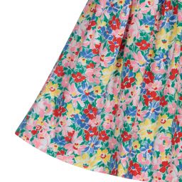 Ralph Lauren-طقم فستان وسروال قطن بوبلين لون أزرق بطبعة ورود | Childrensalon Outlet