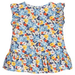 Polo Ralph Lauren-Blue Floral Cotton Top | Childrensalon Outlet