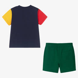 Ralph Lauren-Blue & Green Baby Shorts Set | Childrensalon Outlet