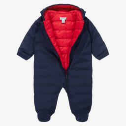 Ralph Lauren-Blue Padded Logo Baby Snowsuit | Childrensalon Outlet