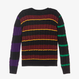 Поло Ralph Lauren-Сине-красный свитер крупной вязки | Childrensalon Outlet