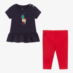 Ralph Lauren-Сине-красный комплект с легинсами | Childrensalon Outlet