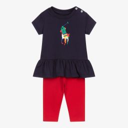 Ralph Lauren-Сине-красный комплект с легинсами | Childrensalon Outlet