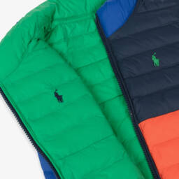Ralph Lauren-Blue & Tangerine Boys Reversible Vest | Childrensalon Outlet
