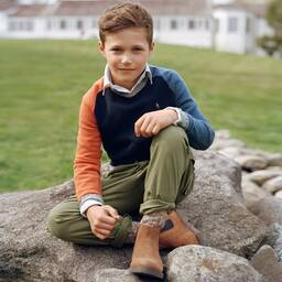 Поло Ralph Lauren-Синий свитер из шерсти и кашемира | Childrensalon Outlet