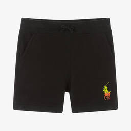 Polo Ralph Lauren-Boys Black Cotton Big Pony Logo Shorts | Childrensalon Outlet