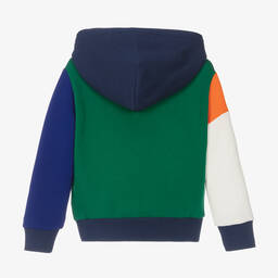 Ralph Lauren-توب هودي قطن جيرسي لون أزرق بألوان بلوك | Childrensalon Outlet