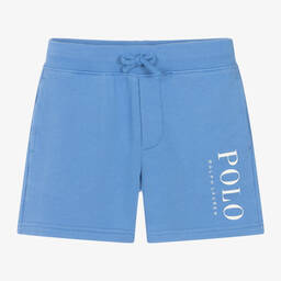 Ralph Lauren-Boys Blue Cotton Jersey Shorts | Childrensalon Outlet