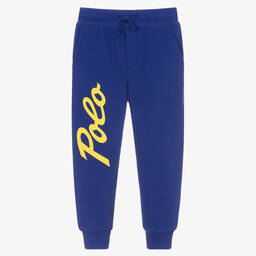 Ralph Lauren - Boys Blue Cotton Joggers | Childrensalon Outlet