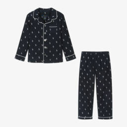 Ralph Lauren-Boys Blue Cotton Logo Pyjamas | Childrensalon Outlet