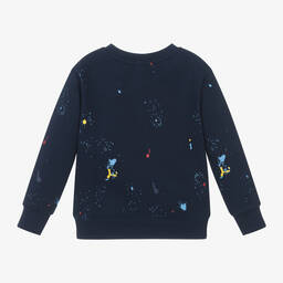 Ralph Lauren-Синий хлопковый свитшот с брызгами краски | Childrensalon Outlet