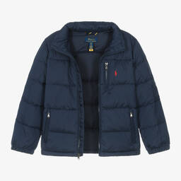 Ralph Lauren-Boys Blue Down Filled Puffer Jacket | Childrensalon Outlet