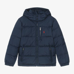 Ralph Lauren-Boys Blue Down Filled Puffer Jacket | Childrensalon Outlet