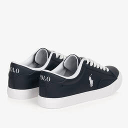 Ralph Lauren-حذاء رياضي بأربطة جلد صناعي لون كحلي للأولاد | Childrensalon Outlet