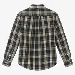 Ralph Lauren-Boys Blue & Green Cotton Tartan Shirt | Childrensalon Outlet